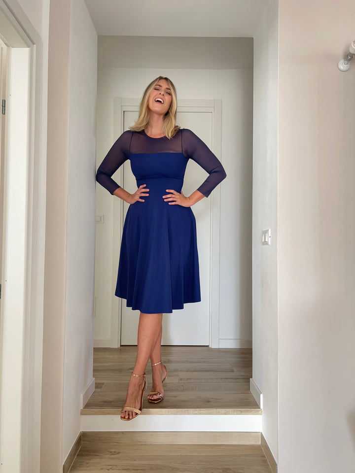 Abito GRACE Corsetto Sculpt Midi - Blu Notte