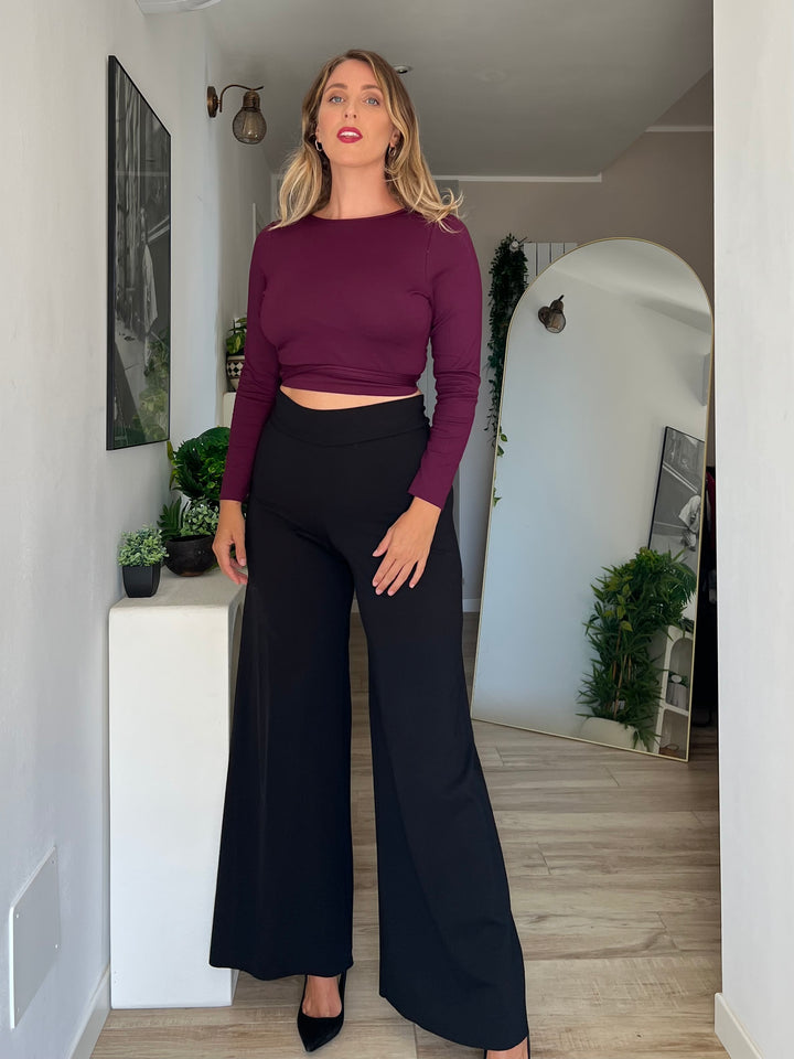 Pantalone PALAZZO Punto Milano - Viola Mulberry (PREORDER)