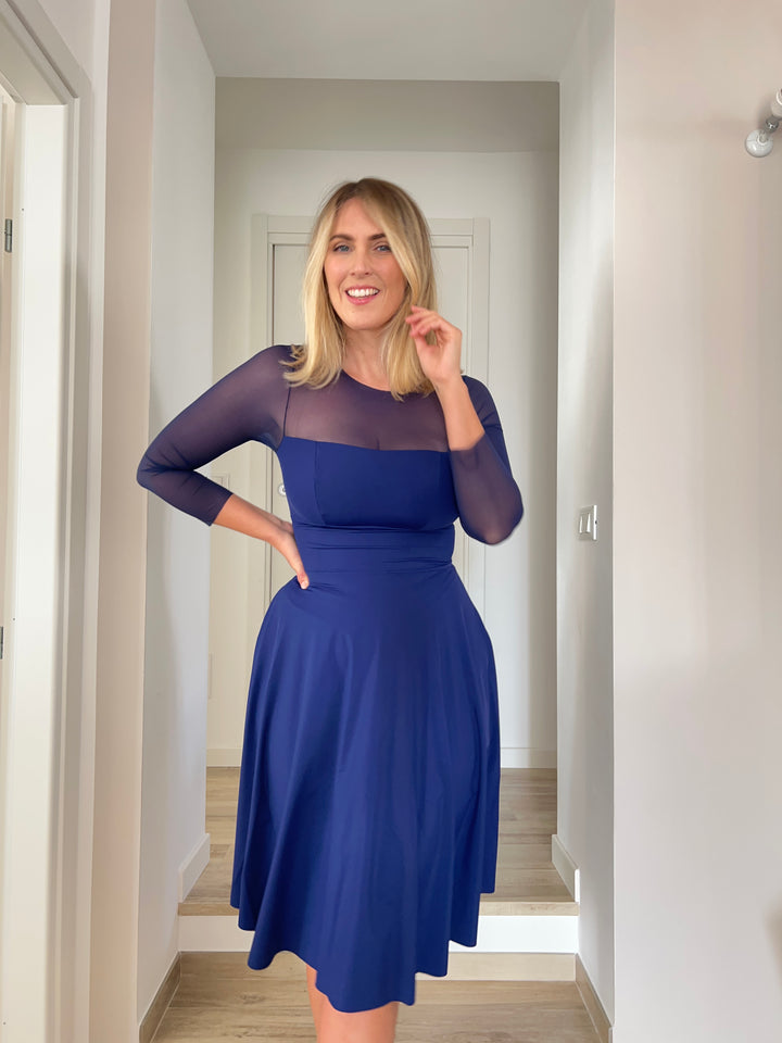 Abito GRACE Corsetto Sculpt Midi - Blu Notte