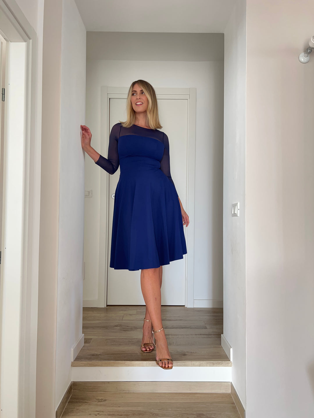 Abito GRACE Corsetto Sculpt Midi - Blu Notte