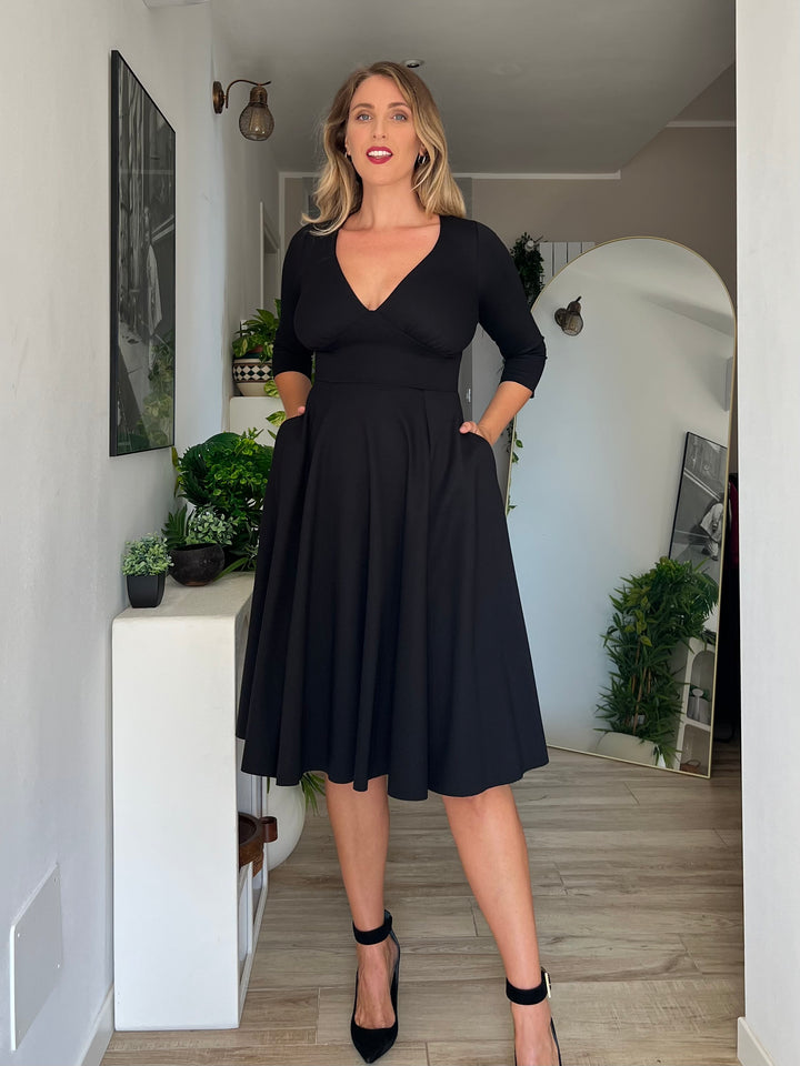 Abito SCARLETT Punto Milano - Nero (PREORDER)