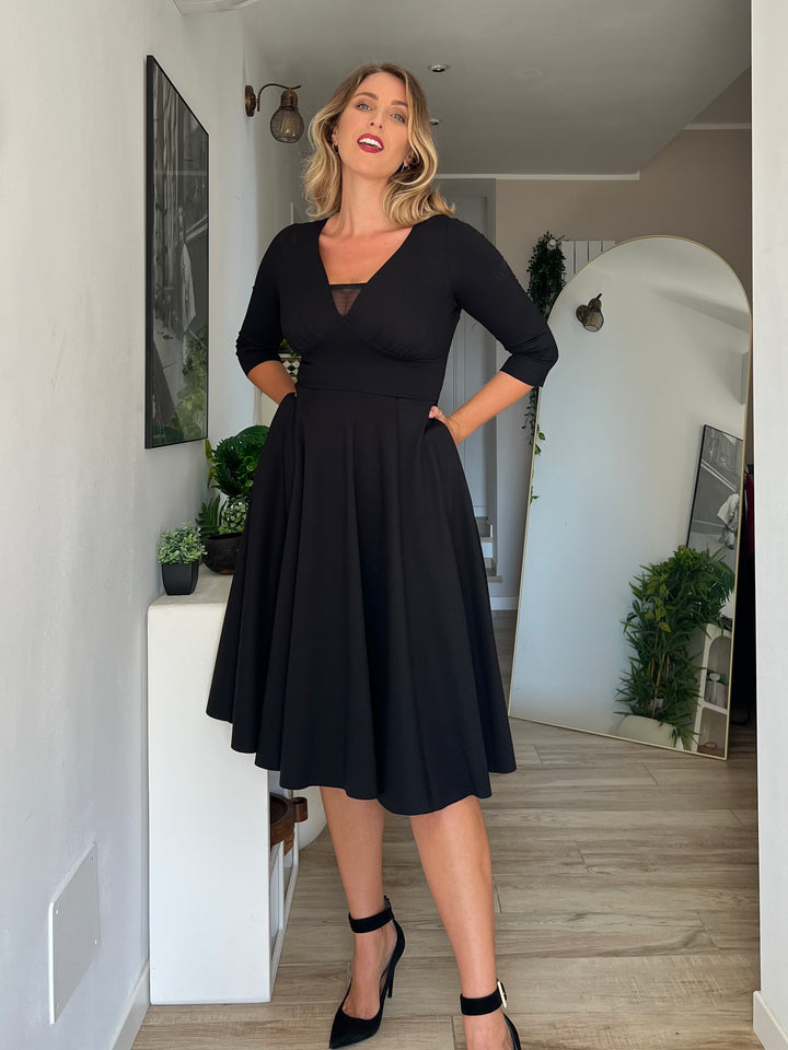 Abito SCARLETT Punto Milano - Nero (PREORDER)