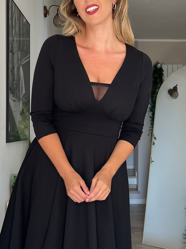 Abito SCARLETT Punto Milano - Nero (PREORDER)