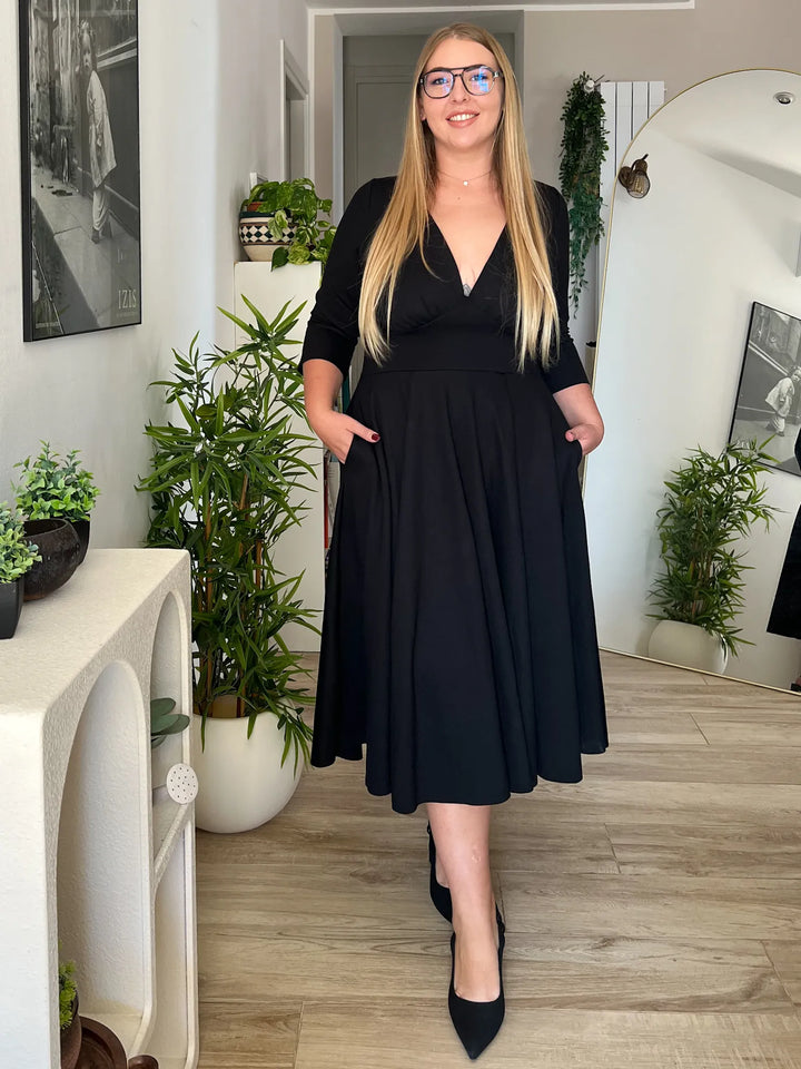 Abito SCARLETT Punto Milano - Nero (PREORDER)