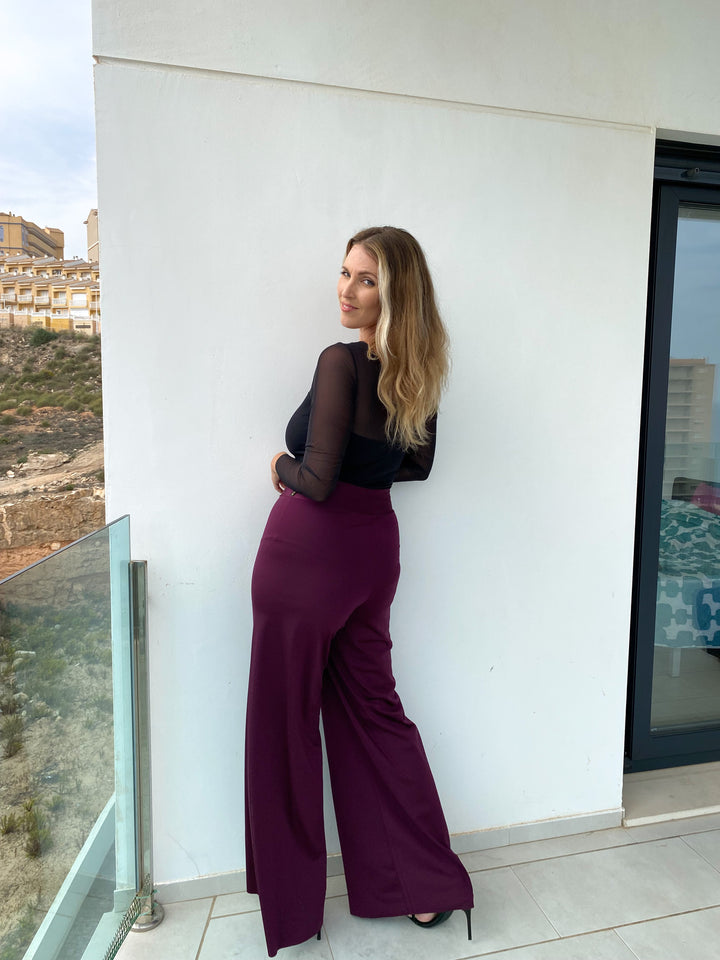 Pantalone PALAZZO Punto Milano - Viola Mulberry (PREORDER)