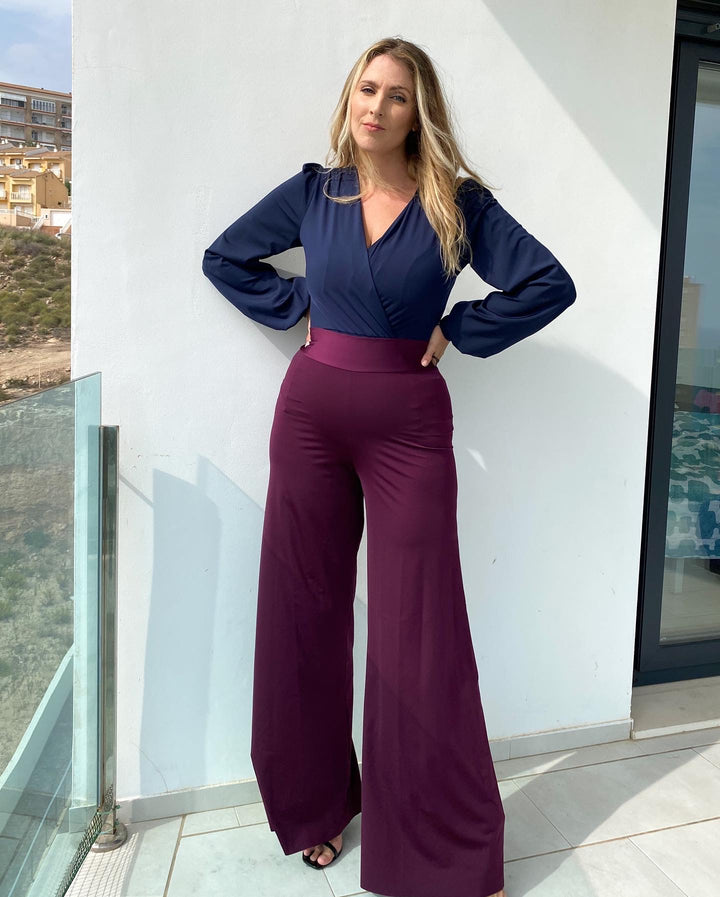 Pantalone PALAZZO Punto Milano - Viola Mulberry (PREORDER)