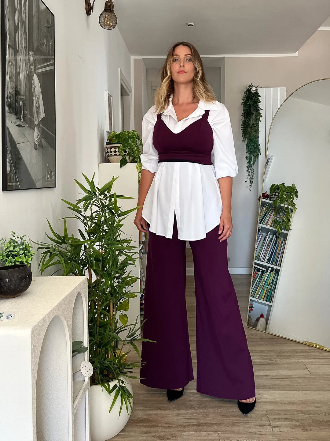 Corpetto DIANA Punto Milano - Nero/Viola Mulberry