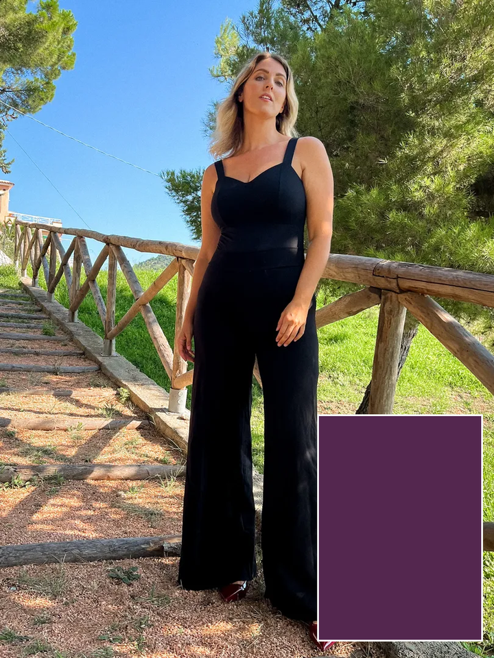 Pantalone PALAZZO Punto Milano - Viola Mulberry (PREORDER)