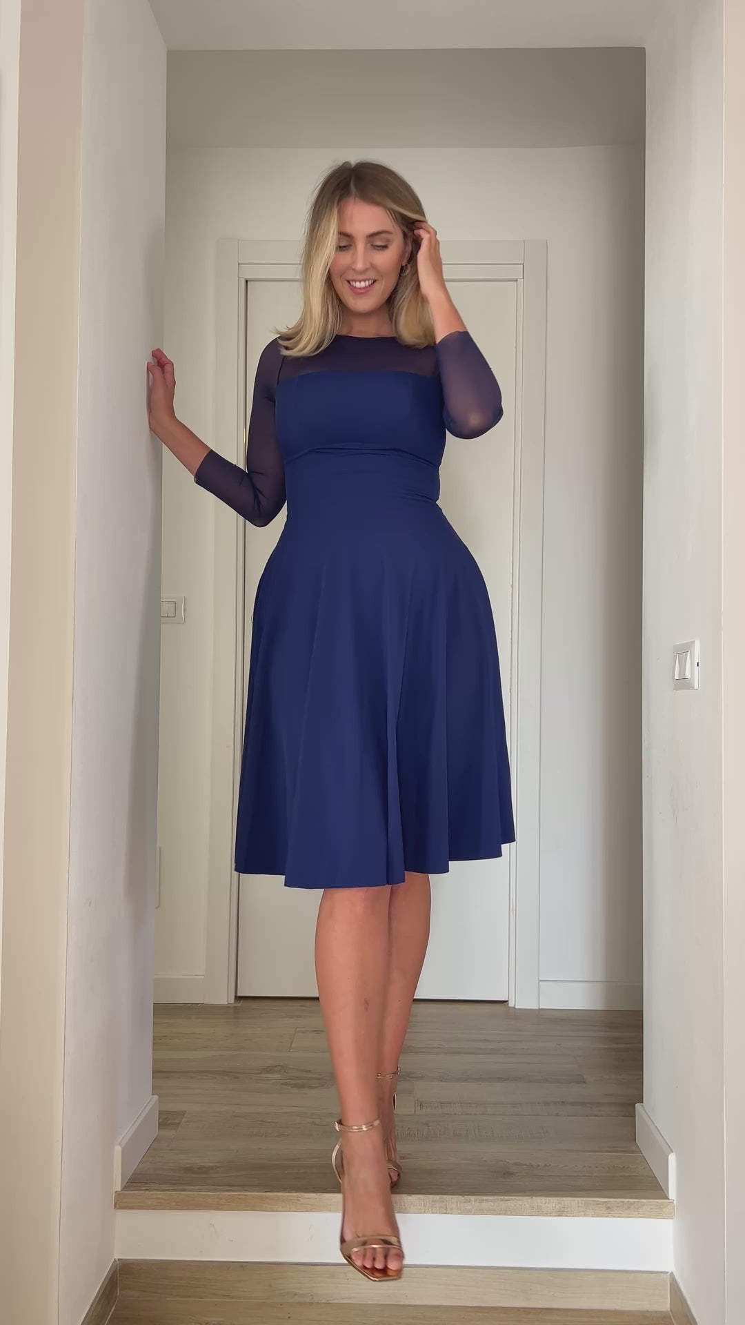 Abito GRACE Corsetto Sculpt Midi - Blu Notte