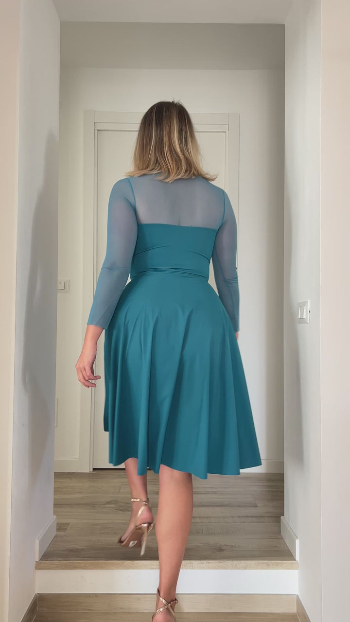 Abito GRACE Corsetto Sculpt Midi - Petrolio