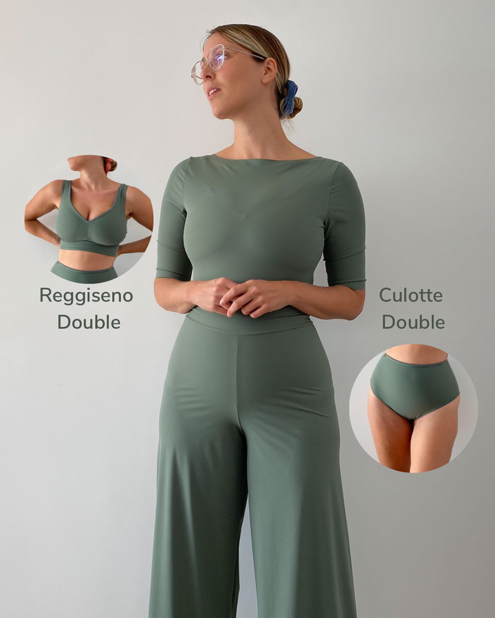 Pantalone PALAZZO - Salvia