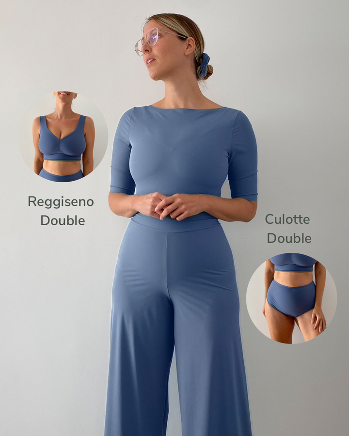 Body BARCA Sculpt Manica Corta - Blu Avio