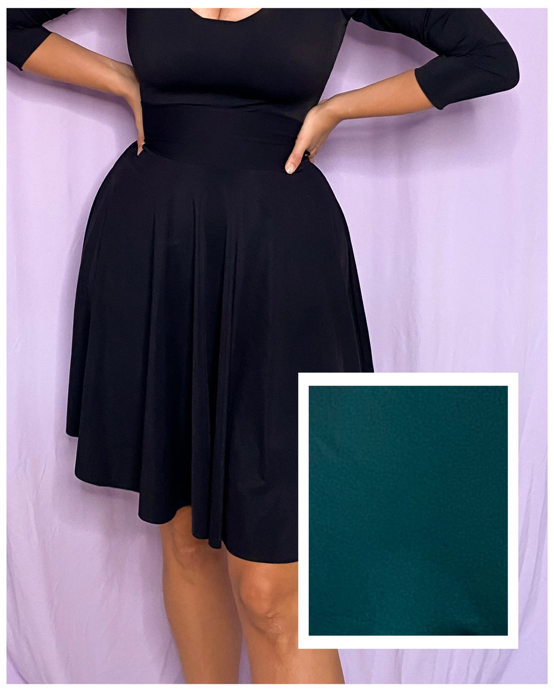 Stretch MIDI Skirt - Emerald Green