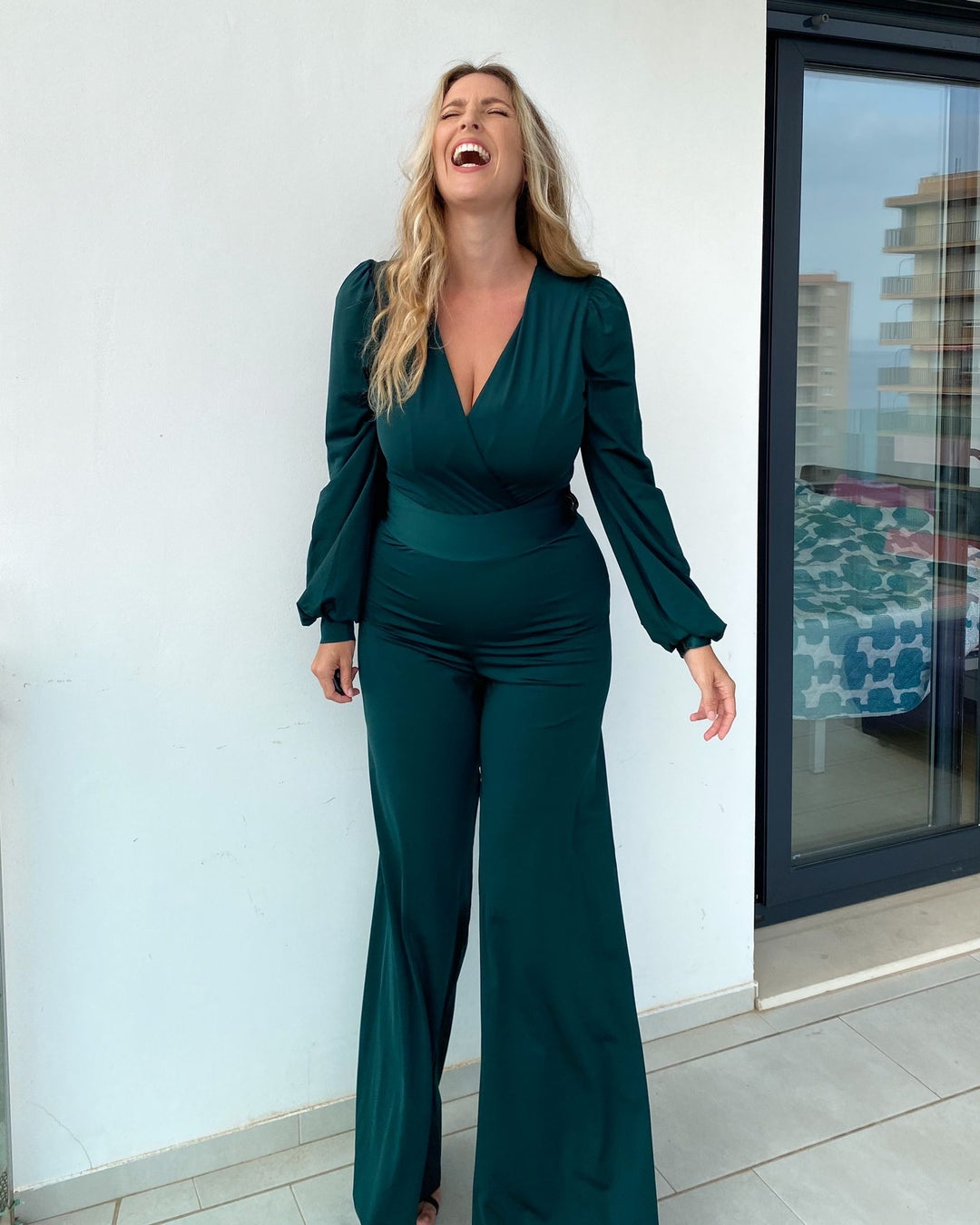 Pantalone PALAZZO Gloss - Verde Smeraldo