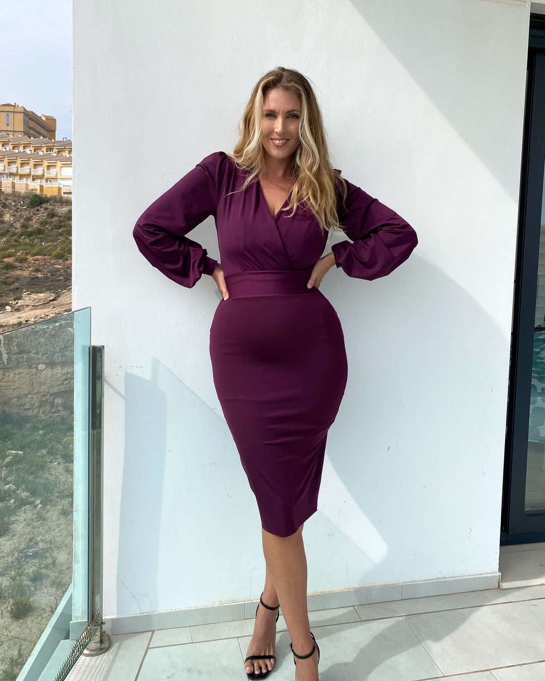 Gonna TUBINO Punto Milano - Nero / Viola Mulberry (PREORDER)