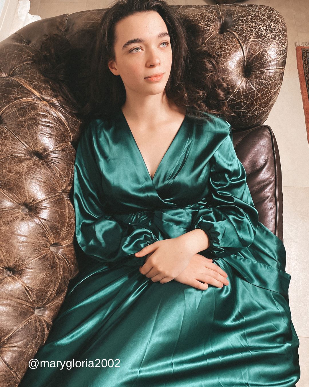 CALLIOPE Dress - Emerald Satin 