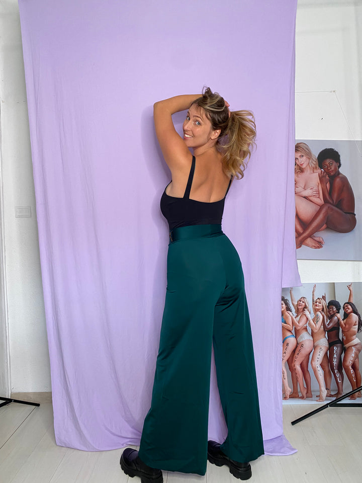 Pantalone PALAZZO Gloss - Verde Smeraldo
