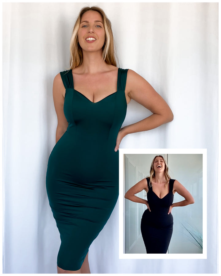 Tubino AUDREY Corsetto Sculpt - Nero / Verde