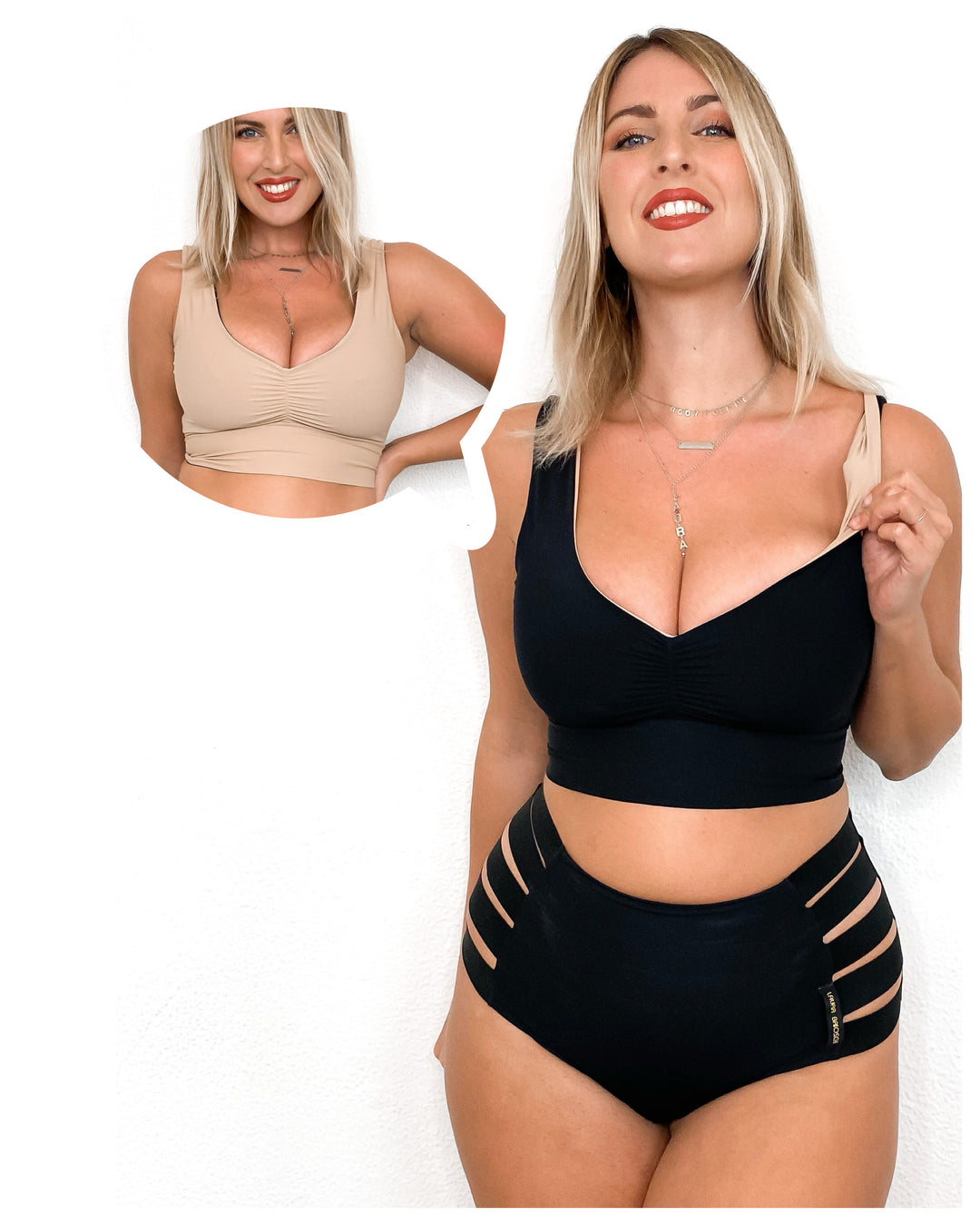 Reggiseno Sculpt - 2 strati - NERO / NUDO