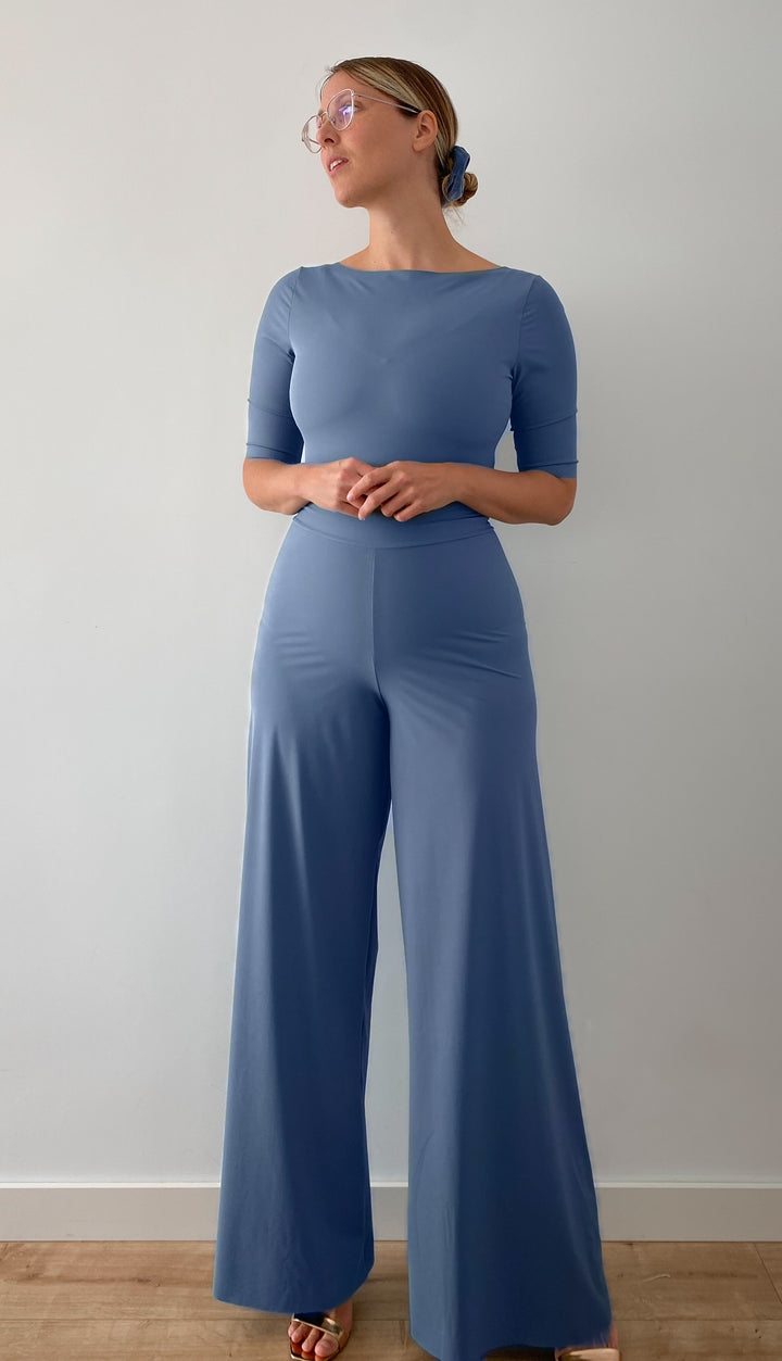 Body BARCA Sculpt Manica Corta - Blu Avio