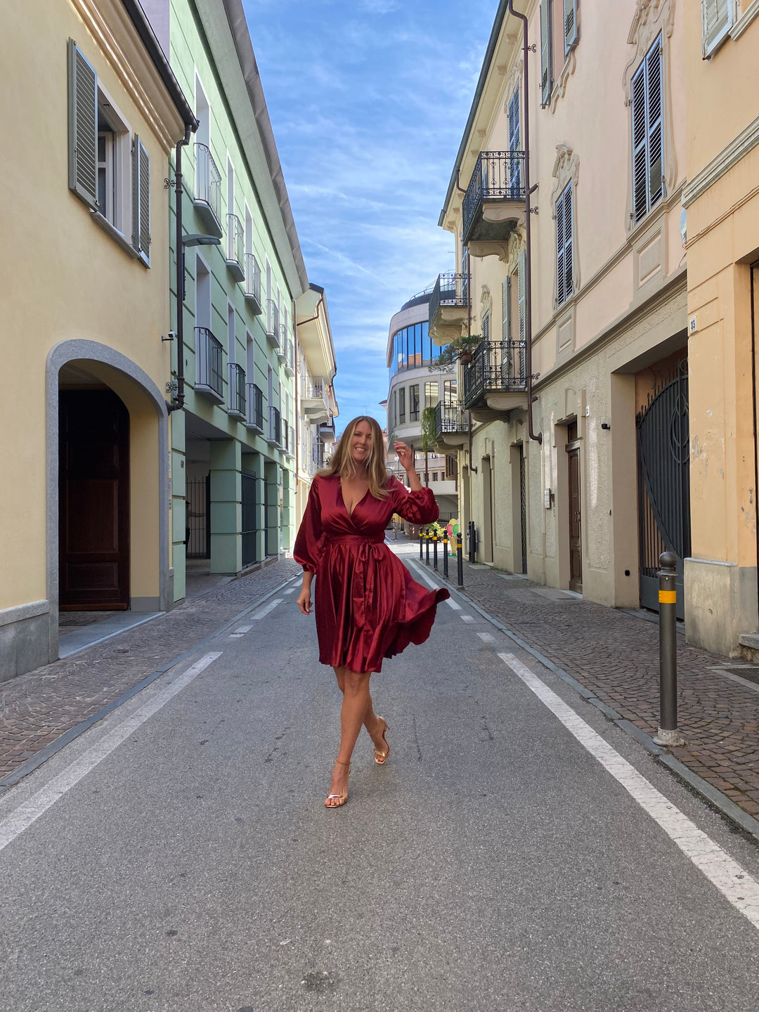 PARIS Dress - Bordeaux Satin