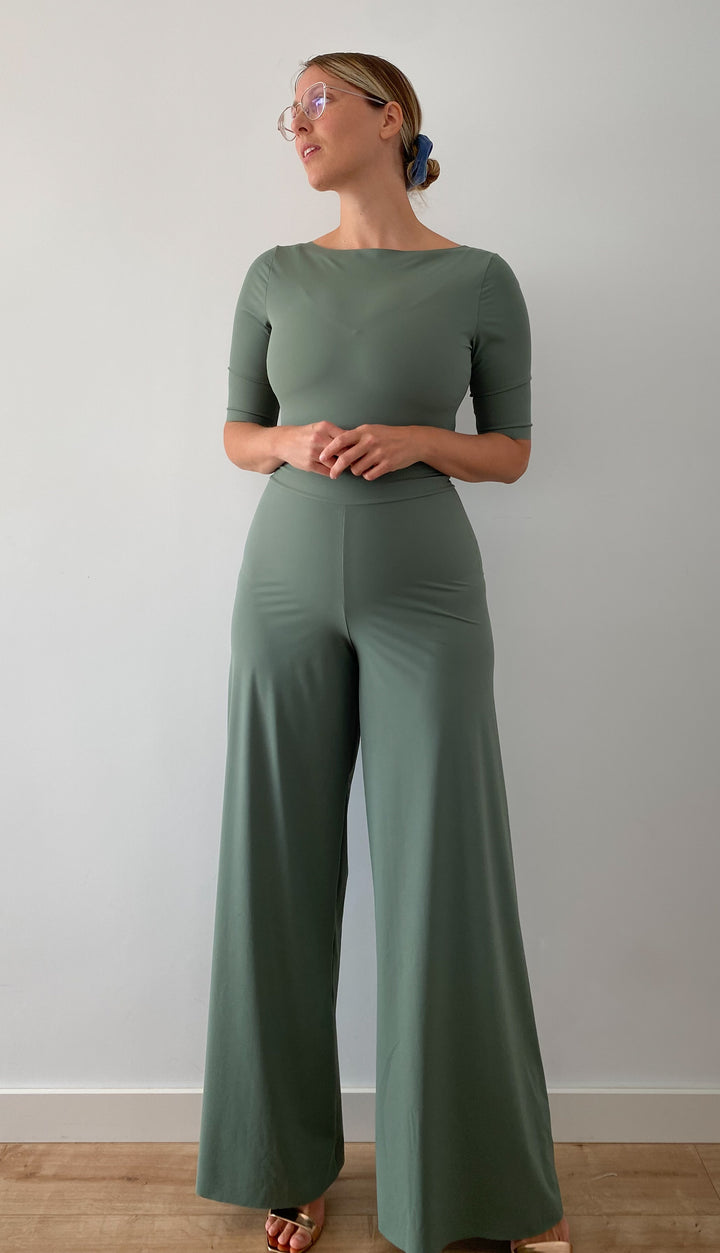 Pantalone PALAZZO - Salvia