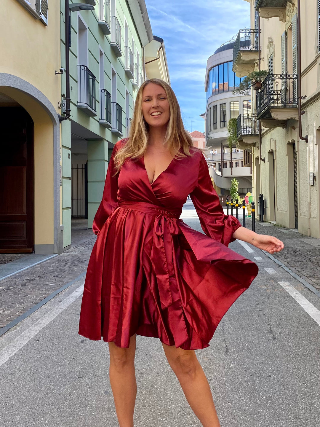 PARIS Dress - Bordeaux Satin