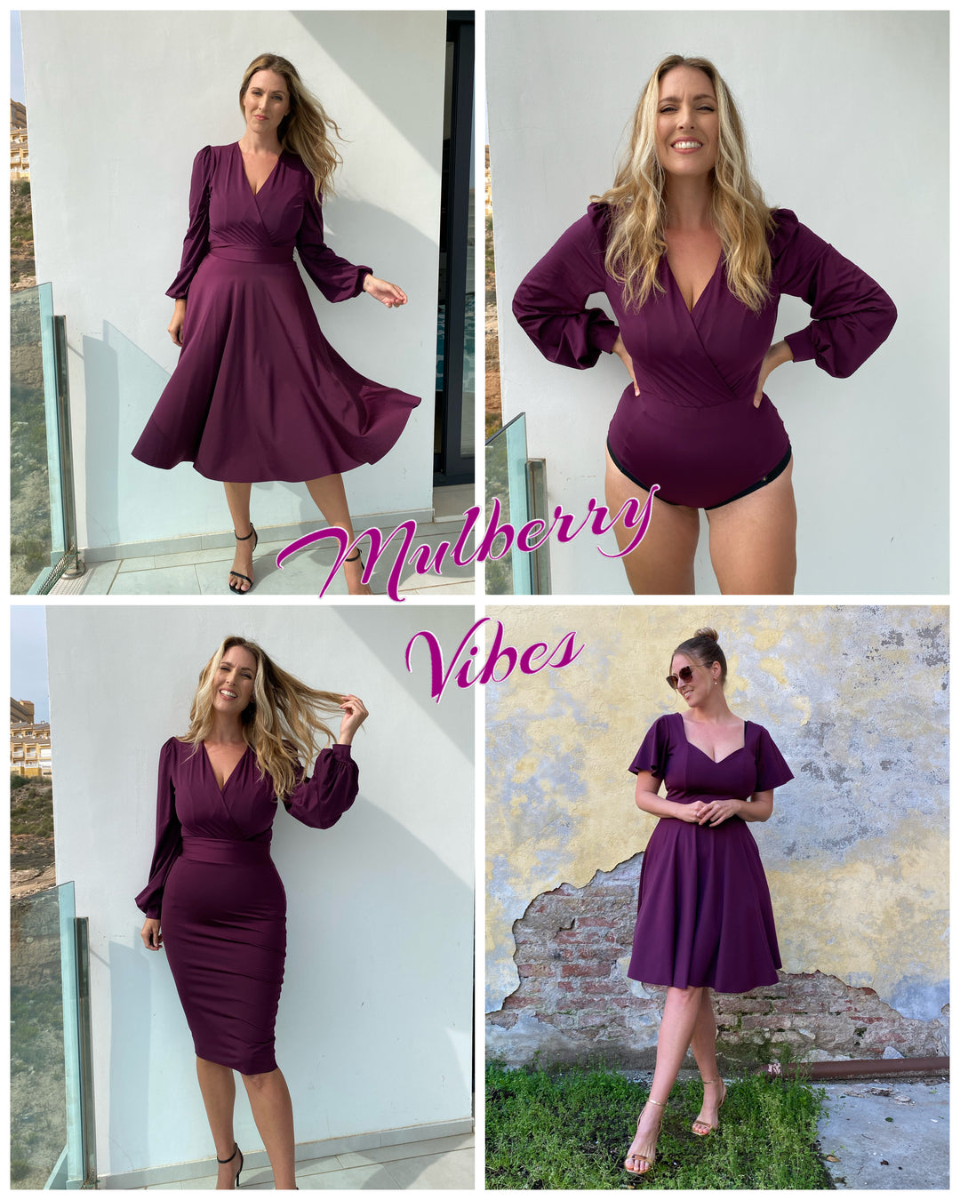 Tubino AUDREY Corsetto Sculpt - Nero/Viola Mulberry