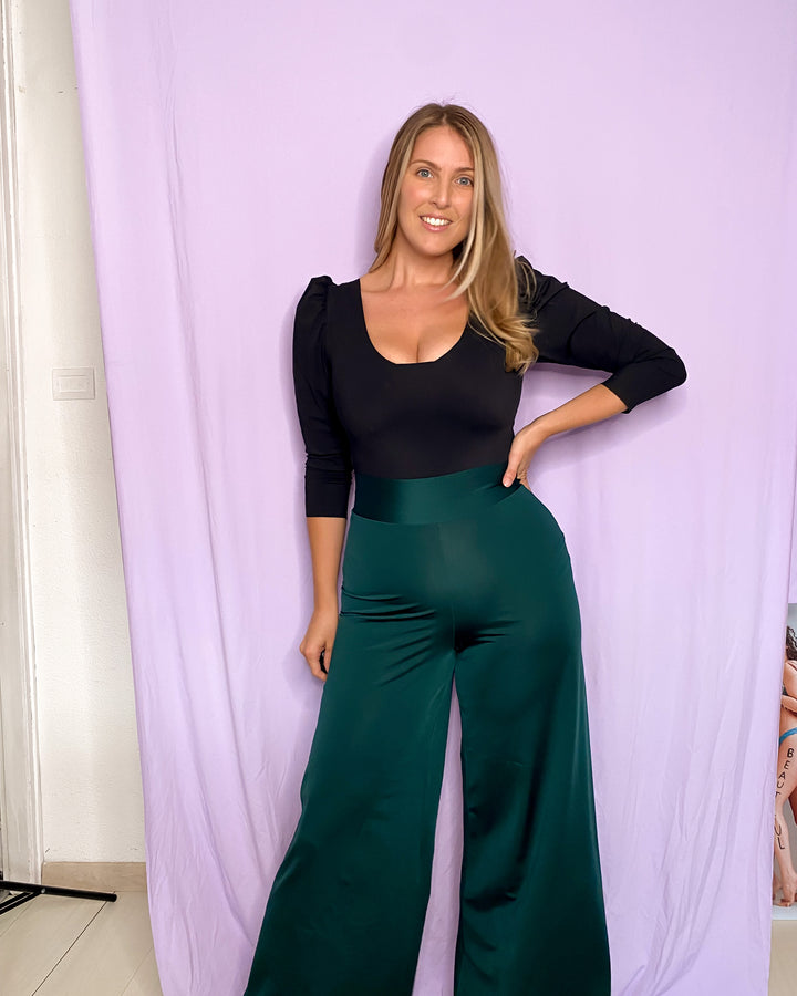 Body RUFFLE Maniche a Sbuffo - NERO