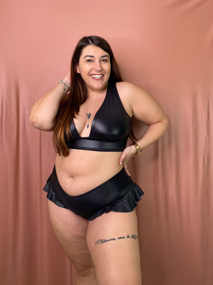 WOW Reggiseno - NERO effetto Ecopelle / Opaco