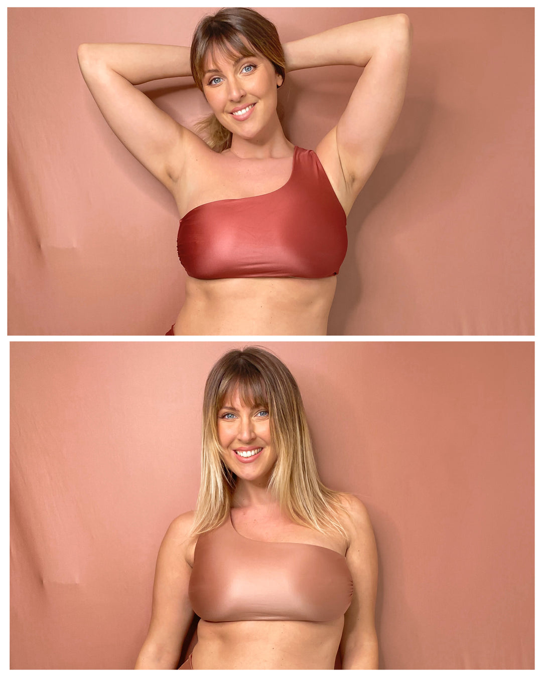 Monospalla Reggiseno - ROSA Profondo / Cipria