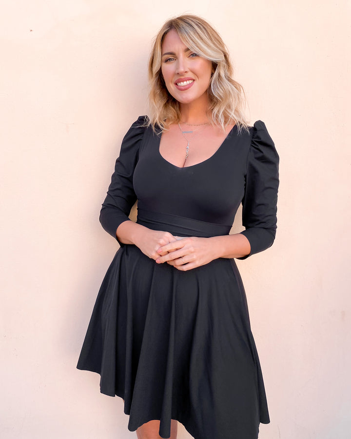 Body RUFFLE Maniche a Sbuffo - NERO