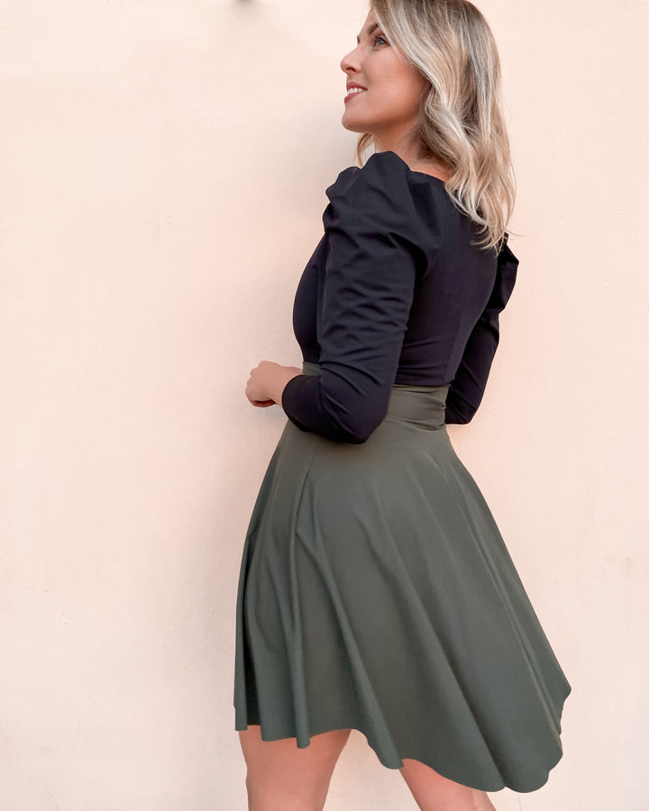 Body RUFFLE Maniche a Sbuffo - NERO