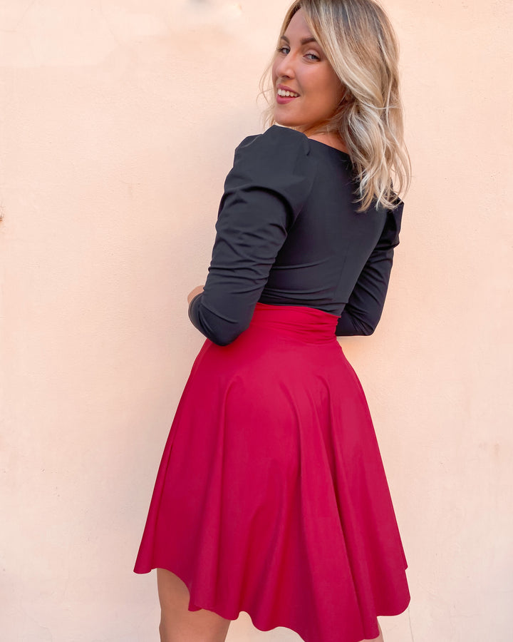Body RUFFLE Maniche a Sbuffo - NERO