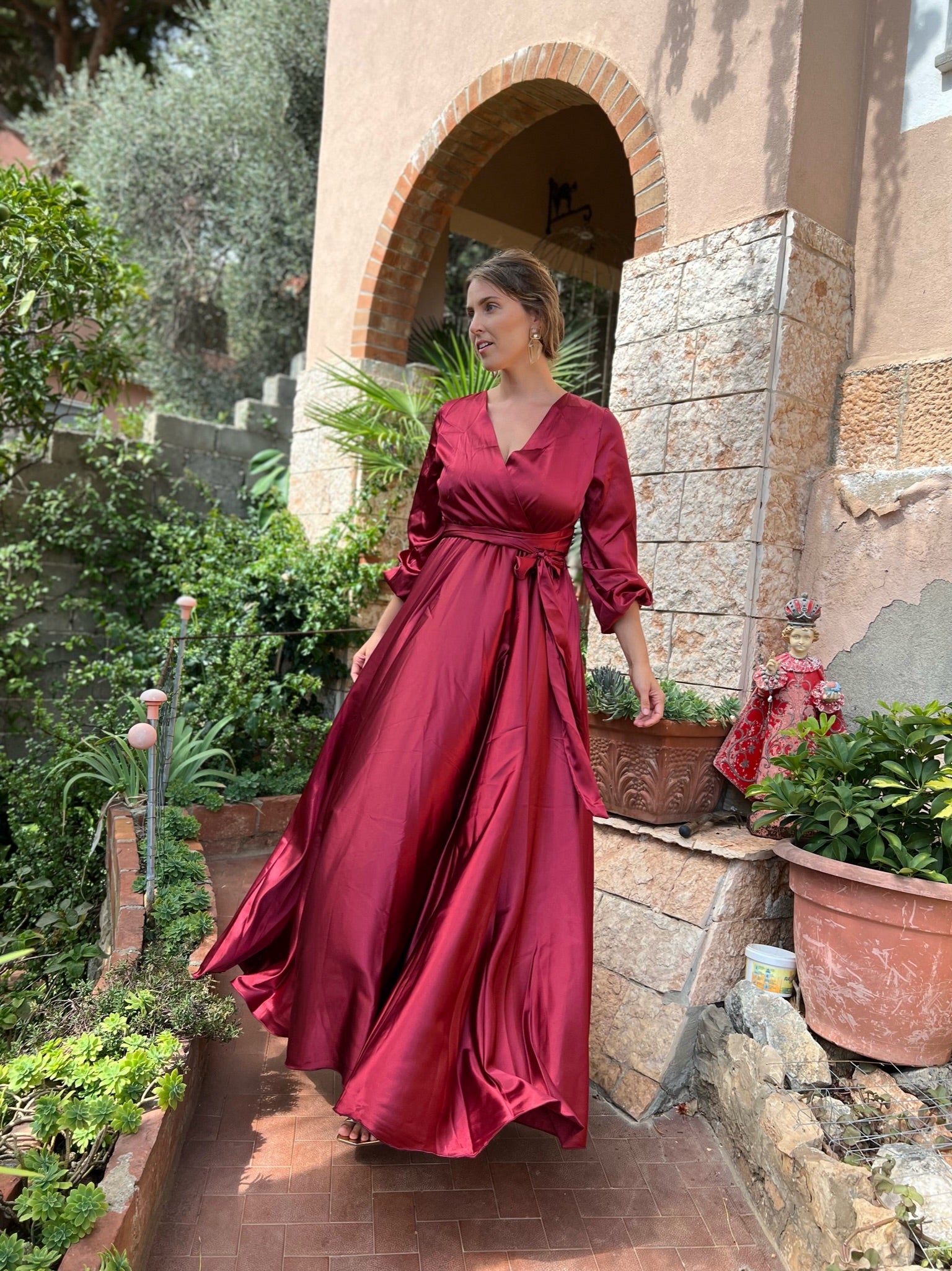 Bordeaux bridesmaid sales dress