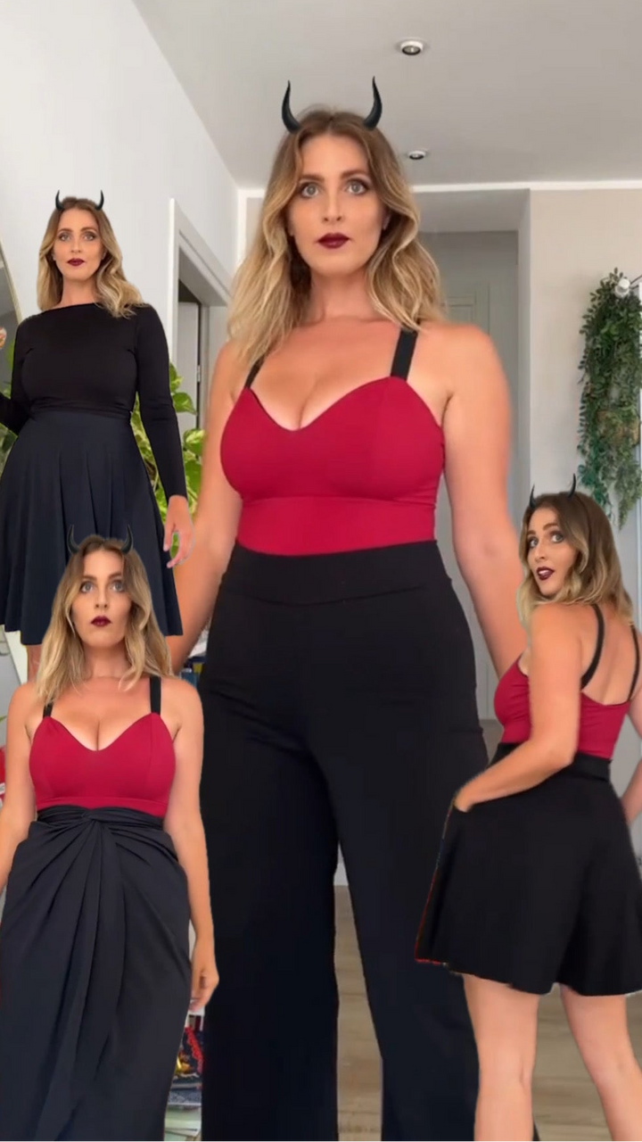 Body DIANA - Sculpt Reversibile NERO/ROSSO PROFONDO