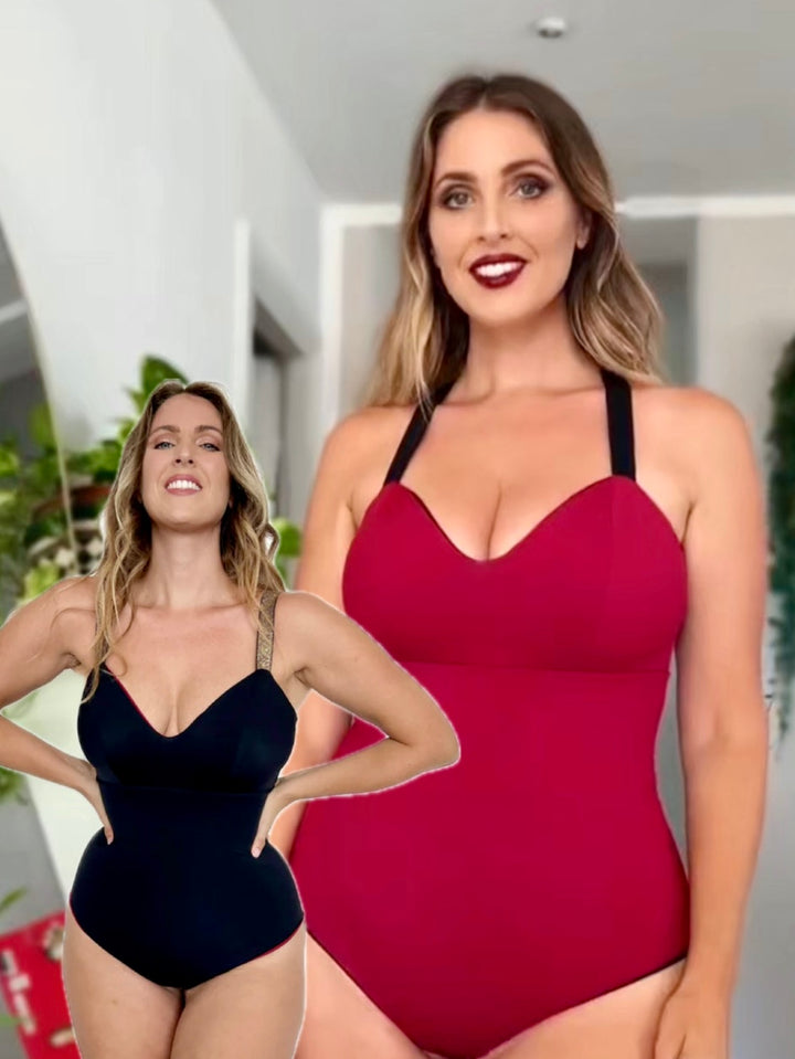 Body DIANA - Sculpt Reversibile NERO/ROSSO PROFONDO