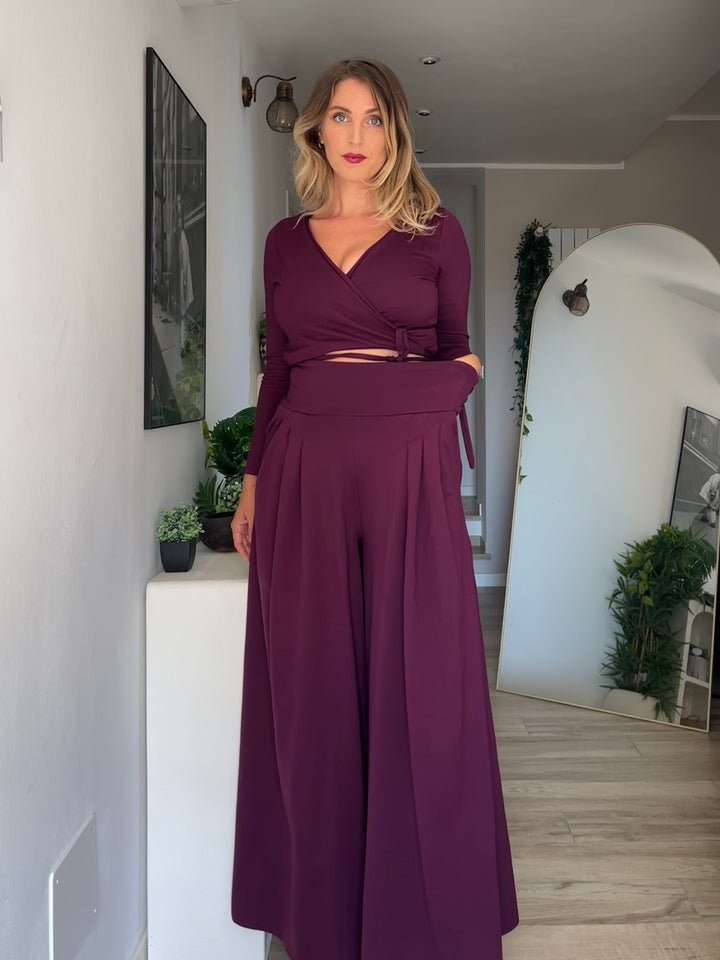 Pantalone SAMURAI Punto Milano - Viola Mulberry