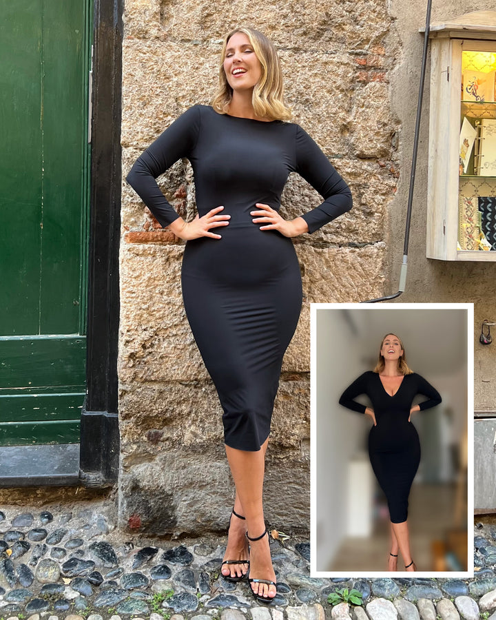 KIM sheath dress - black velvet