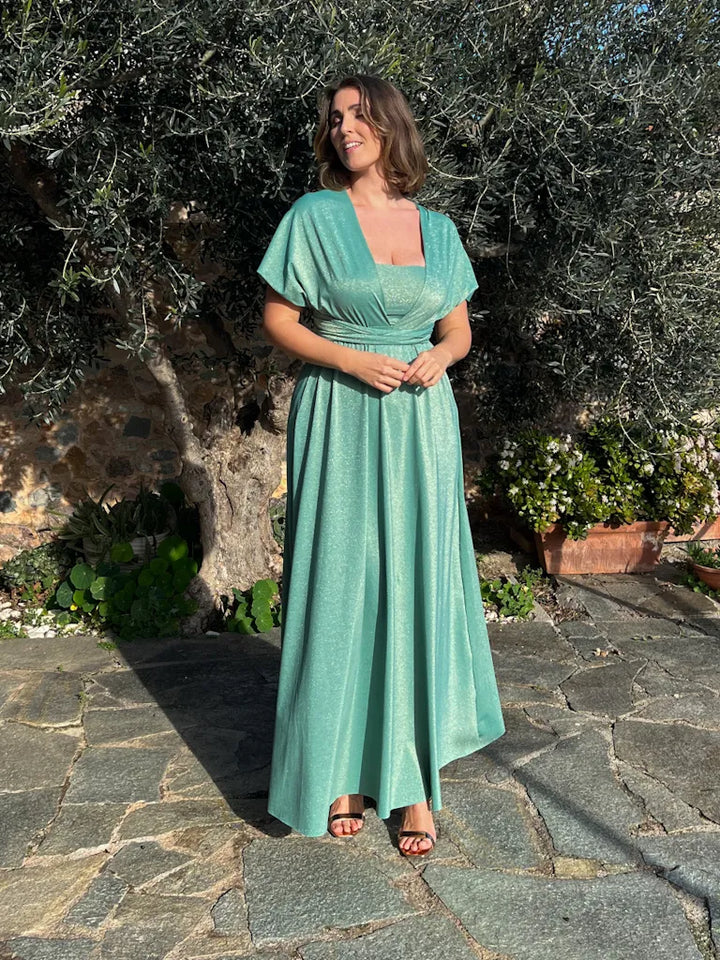 Abito OLIMPIA Multi-way - Lurex editon - Porcelain Green