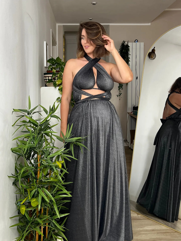 Abito OLIMPIA Multi-way - Lurex editon - Nero