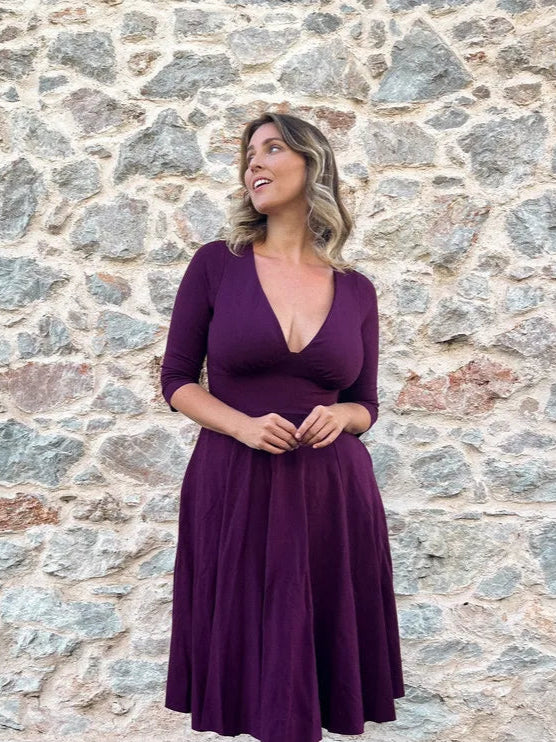 Abito SCARLETT Punto Milano - Viola Mulberry (PREORDER)