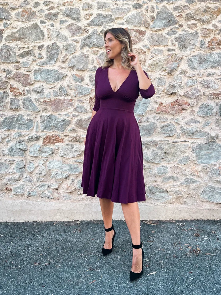 Abito SCARLETT Punto Milano - Viola Mulberry (PREORDER)