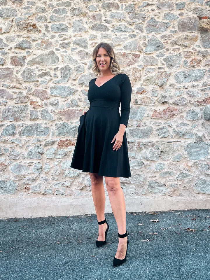 KIM sheath dress - black velvet