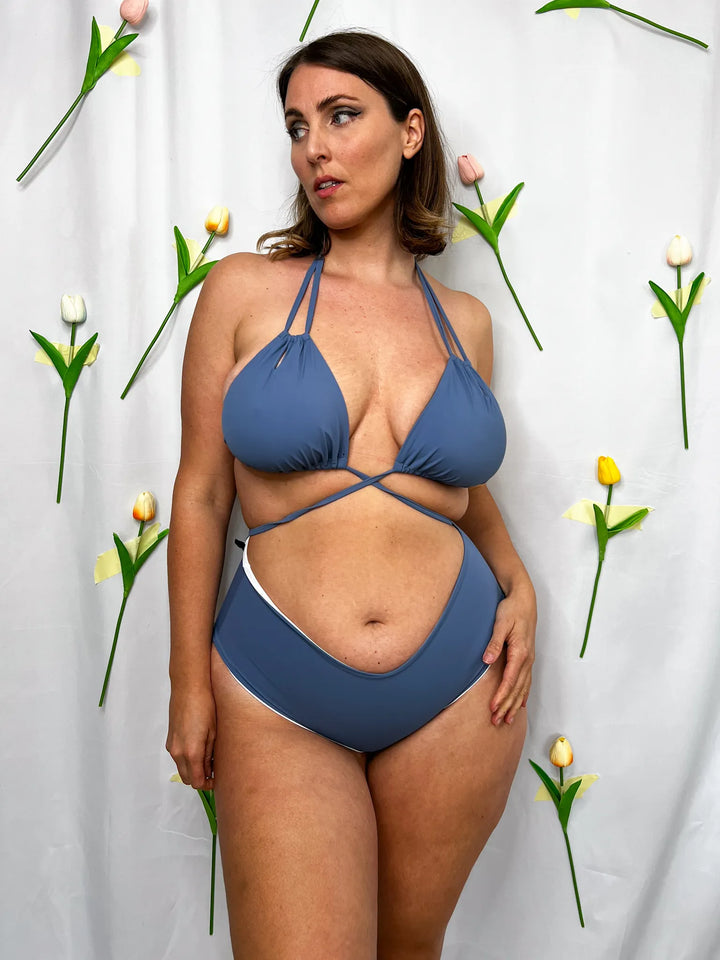 Slip VENUS - Sculpt - Reversibile - BIANCO/AVIO