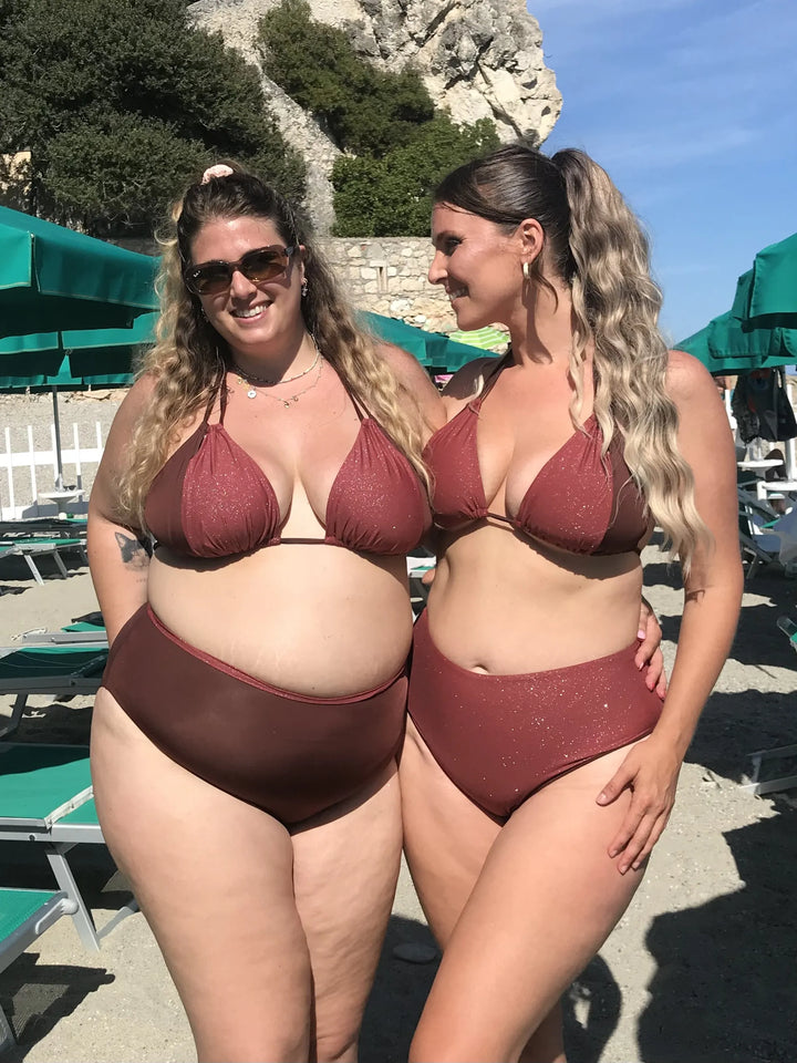 Slip MALIBU - Reversibile - CHOCO BRONZE | Glitter Edition