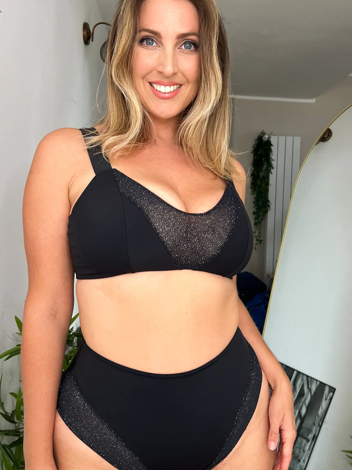 Reggiseno COMETA Glitter - 2 strati Sculpt Nero (PREORDER)