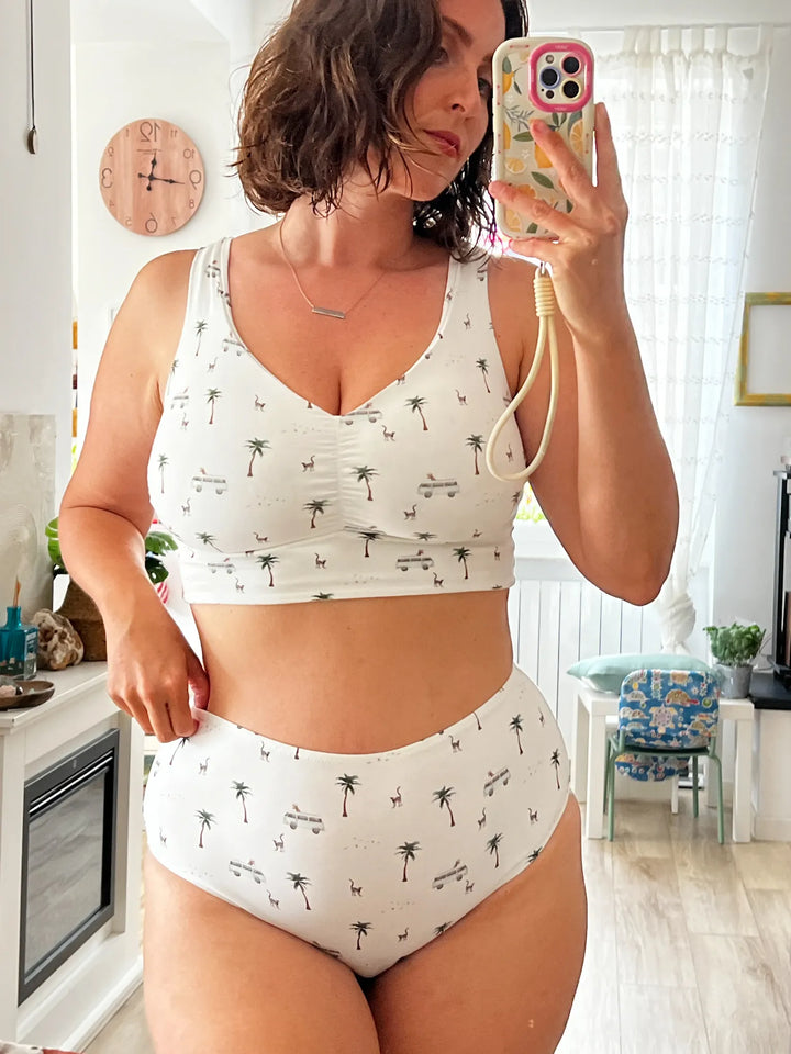 Reggiseno Double Cotone - Stampa palmette