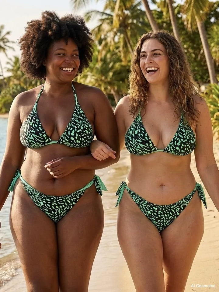 Sunny Slip - Green Leopard / Spirulina Recycled 🐲