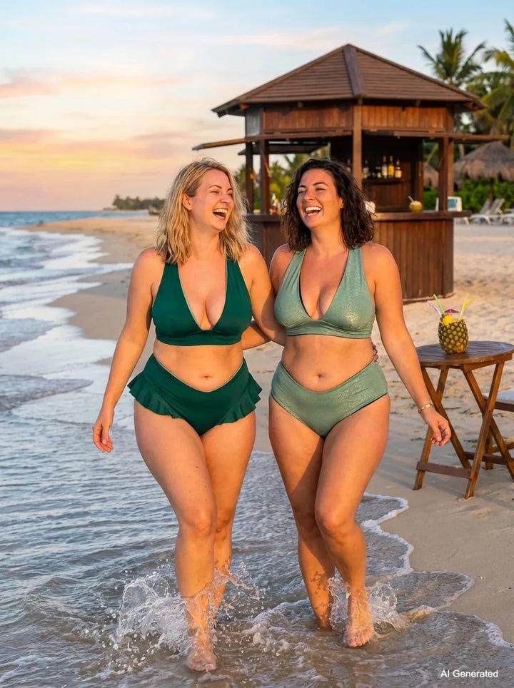 Slip VENUS - Reversibile - Forest / Sage | Lurex Edition